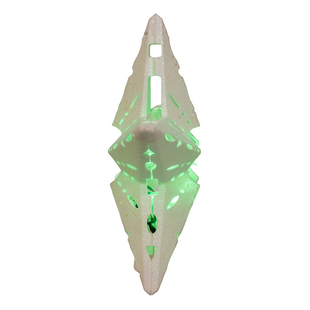 Kurt Adler 12.2-Inch Pre-lit White Glitter Iridescent Star Tree Topper